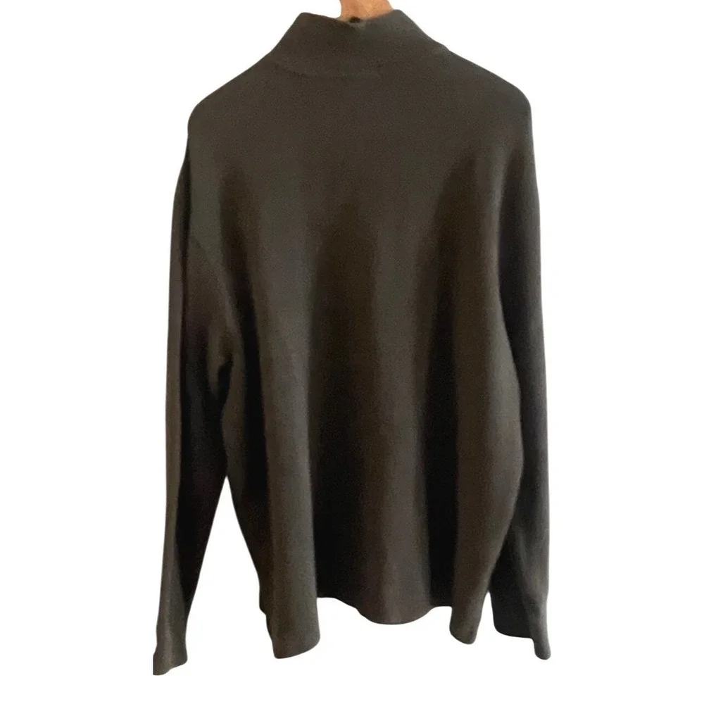 Polo Ralph Lauren 1/4 Zip Khaki Green Long‎ Sleeve Purple Pony Sweater XXL Men's